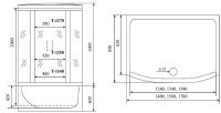 Душевой бокс Timo Standart 140x88 T-1140 с гидромассажем схема 14