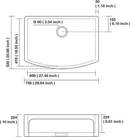 Кухонная мойка Kerasan Hannah Devon 544101 схема 2