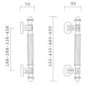 Ручка-скоба Pasini 0220 IMPERO 600. схема
