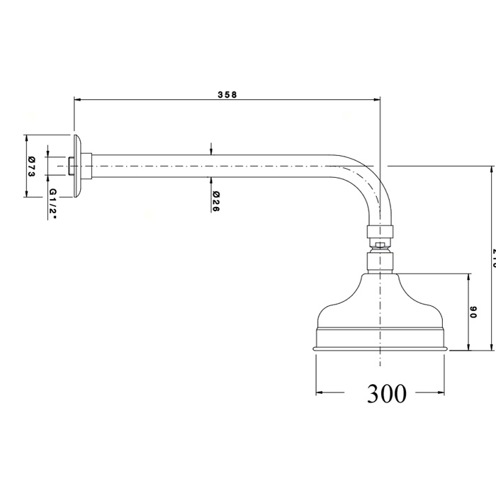 Nicolazzi Doccia 5701BZ30 Верхний душ _ 300 мм схема 2