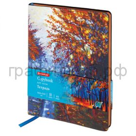 Тетрадь А5 80л.кл.BRAUBERG VISTA Autumn сшивка под кожу 403927