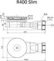 Сифон для поддона Radaway R400W схема 2