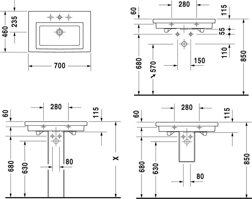 Пьедестал для раковины Duravit 2nd floor 0863180000 ФОТО