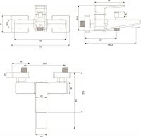 Смеситель для ванны с душем Omnires Parma PM7430 схема 4