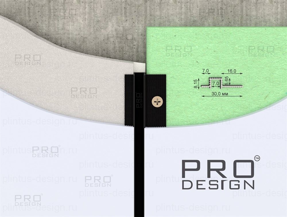 Теневая рейка Pro Design 615 чёрная