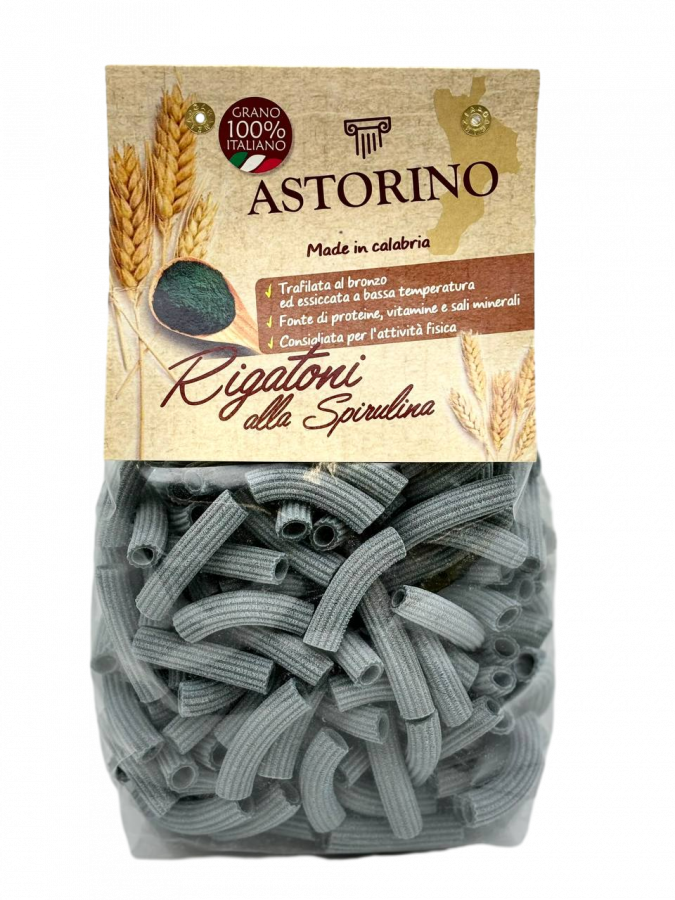 Ригатони со спирулиной 500 г, Rigatoni alla spirulina, Astorino, 500 g