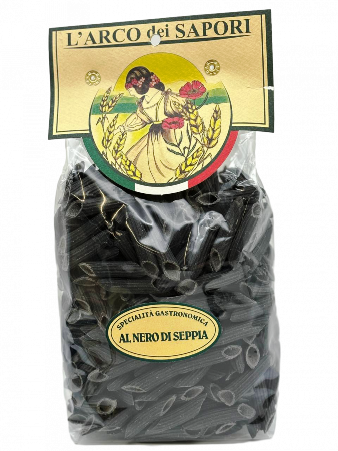 Пенне с чернилами каракатицы 500 г, Penne al nero di seppia Pastificio Curti 500 gr