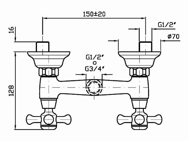 Смеситель Zucchetti Delf для душа Z46055 схема 1