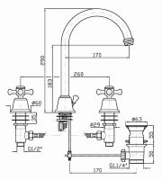 Смеситель Zucchetti Delf для раковины Z46253 схема 1