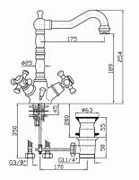 Смеситель Zucchetti Delf для раковины Z46318 схема 1