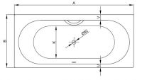 Прямоугольная встраиваемая ванна Bette Starlet 1220 160х70 схема 2