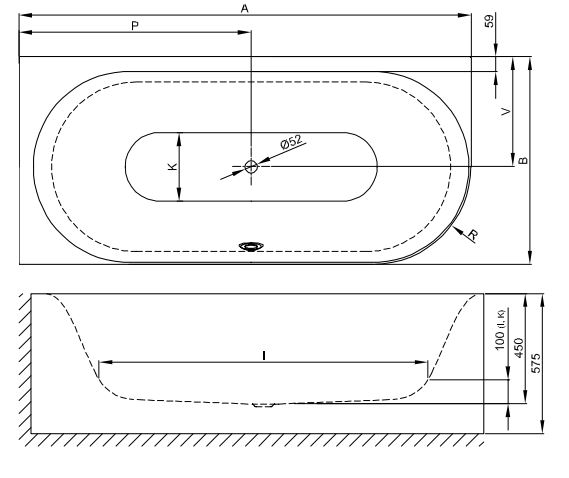 Овальная ванна углового монтажа Bette Lux Oval IV Silhouette 3425 CERVS левая 175х80 ФОТО