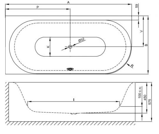 Овальная ванна углового монтажа Bette Lux Oval IV Silhouette 3425 CERVS левая 175х80 ФОТО