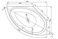 Нестандартная встраиваемая ванна Bette Pool III 6057 правая 160х113 схема 2