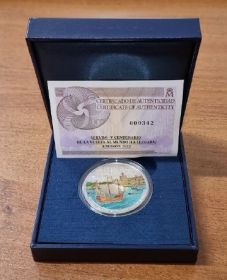 Испания 10 евро "500 лет кругосветному путешествию Магеллана" 2022 год Proof