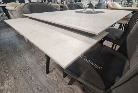 Стол Dikline DM120 Хромикс белый/опоры черные