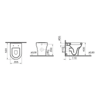 Унитаз напольный приставной 5788B003-0075 VITRA Zentrum схема 2