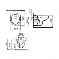 Унитаз подвесной 6855B003-0101 VITRA Normus схема 3