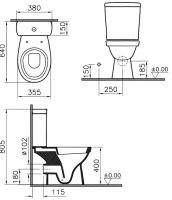 Унитаз-компакт напольный 9844B099-7204 VITRA Norm Eisberg схема 4