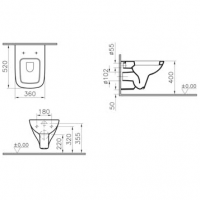 Унитаз подвесной 5507B003-6066 VITRA S20 схема 4