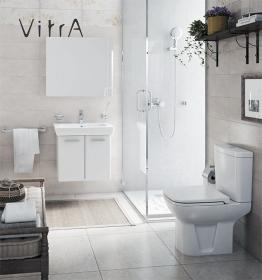 Унитаз напольный компакт VITRA S20 9819B003-7202 с керамическим бачком и сиденьем ФОТО