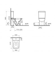 Унитаз напольный компакт VITRA S20 9819B003-7202 с керамическим бачком и сиденьем схема 6