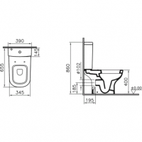 Унитаз-компакт напольный 9014B003-7207 VITRA D-Light схема 2