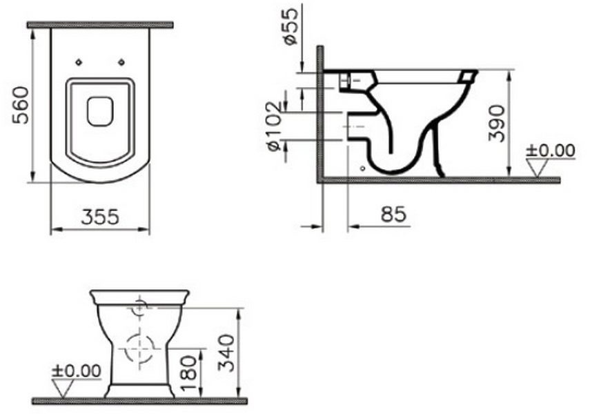 Унитаз напольный VITRA Serenada 4164B003-0075 схема 3