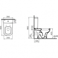 Унитаз-компакт напольный 9014B003-7206 VITRA D-Light схема 2