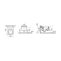 Подвесной унитаз 5676B003-1086 VITRA Metropole схема 4