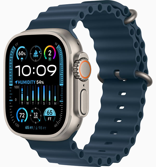 Apple Watch Ultra 2 GPS + Cellular 49mm (корпус - титан, ремешок Ocean Band синий, IP6X)