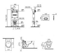 Комплект инсталляция и унитаз 9773B003-7201 VITRA схема 3