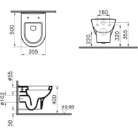 Комплект инсталляция и унитаз 9012B003-7206 VITRA схема 4