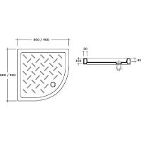 Керамический душевой поддон RGW CER CR/R-088 80x80 19170488-01 схема 3