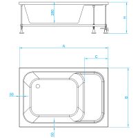 Акриловый поддон для душа RGW Acrylic BC/L 120x80 16180682-91 схема 6