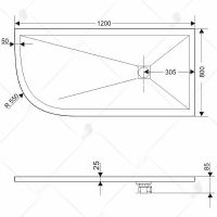 Душевой поддон из искусственного камня RGW Stone Tray ST/AR-0128 120x80 16154128 схема 2