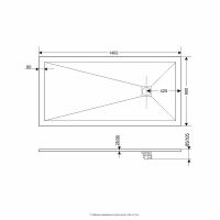 Душевой поддон из искусственного камня RGW Stone Tray ST 140x90 16152914 схема 3