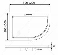 Душевой поддон из искусственного камня RGW GWS-41R 100х90 03150490-01 схема 4