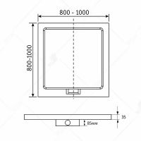 Душевой поддон из искусственного камня RGW GWS-01 100x100 03150100-01 схема 4