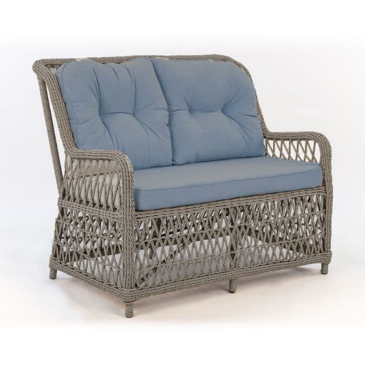 Диван RIVIERA 2-местный с комплектом подушек (Экоротанг эрба твист графит)