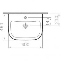 Подвесная раковина 60 см VITRA S20 5503B003-0001 схема 7