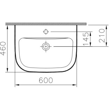 Подвесная раковина 60 см VITRA S20 5503B003-0001 схема 7