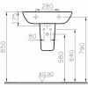 Подвесная раковина 60 см VITRA S20 5503B003-0001 схема 8