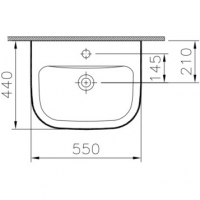 Раковина шириной 55 см VITRA S20 5502B003-0001 схема 7