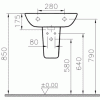 Раковина шириной 55 см VITRA S20 5502B003-0001 схема 8