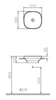 Раковина встраиваемая сверху VITRA Frame 410х390 мм 5654B403-0016 схема 3