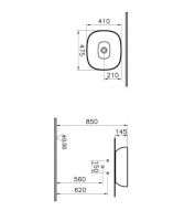 Раковина накладная на столешницу VITRA Outline 47х41 см 5994B403-0016 схема 2