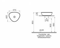 Раковина накладная VITRA Plural 470х400 мм 7812B401-0016 схема 4