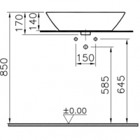 Накладная раковина 60 см VITRA Geo 4425B003-0016 схема 6