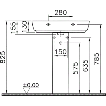 Раковина подвесная 65 см VITRA Shift 4383B003-0001 схема 8